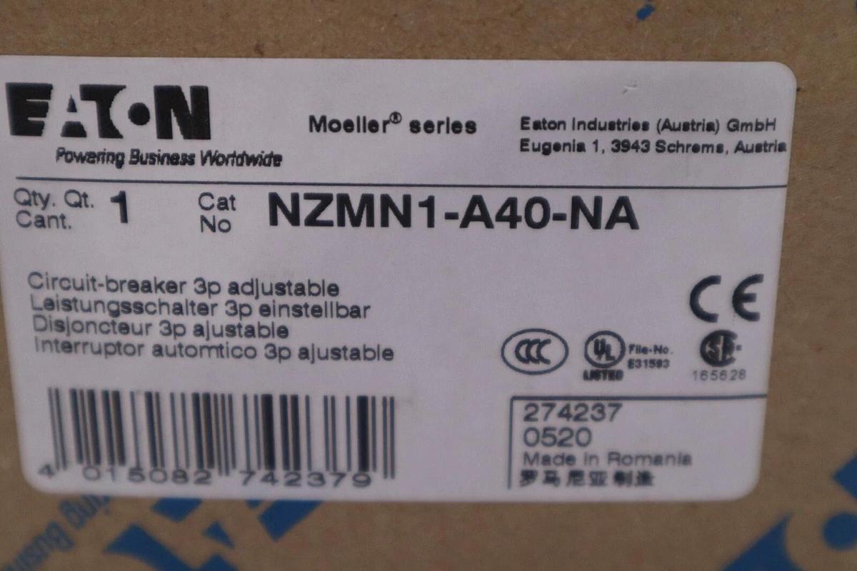 Used NZMN1-A40-NA EATON / MOELLER CIRCUIT BREAKER NEW IN BOX STOCK H1285