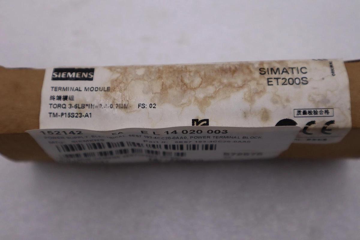 Used NEW SIEMENS 6ES7 193-4CC20-0AA0 TERMINAL MODULE STOCK G850A