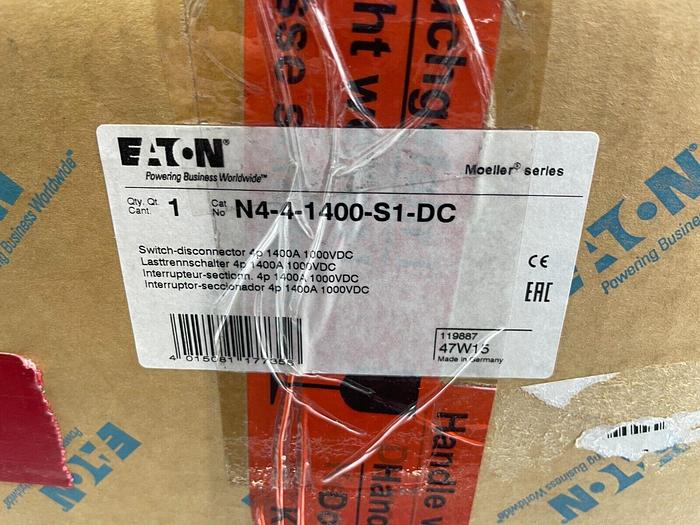 NEW Eaton N4-4-1400-S1-DC Photovoltaic Safety  Switch​ Disconnect 1400 AMP 2170