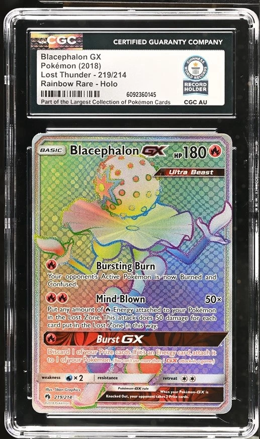 Used Blacephalon GX 219/214 Sm-Lost Thunder Holo Card Pokemon CGC WORLD RECORD 1/1