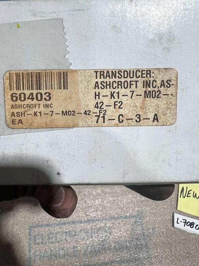NEW OPEN BOX Ashcroft ASH-K1-7-M02-42-F2 Transducer STK L708CC