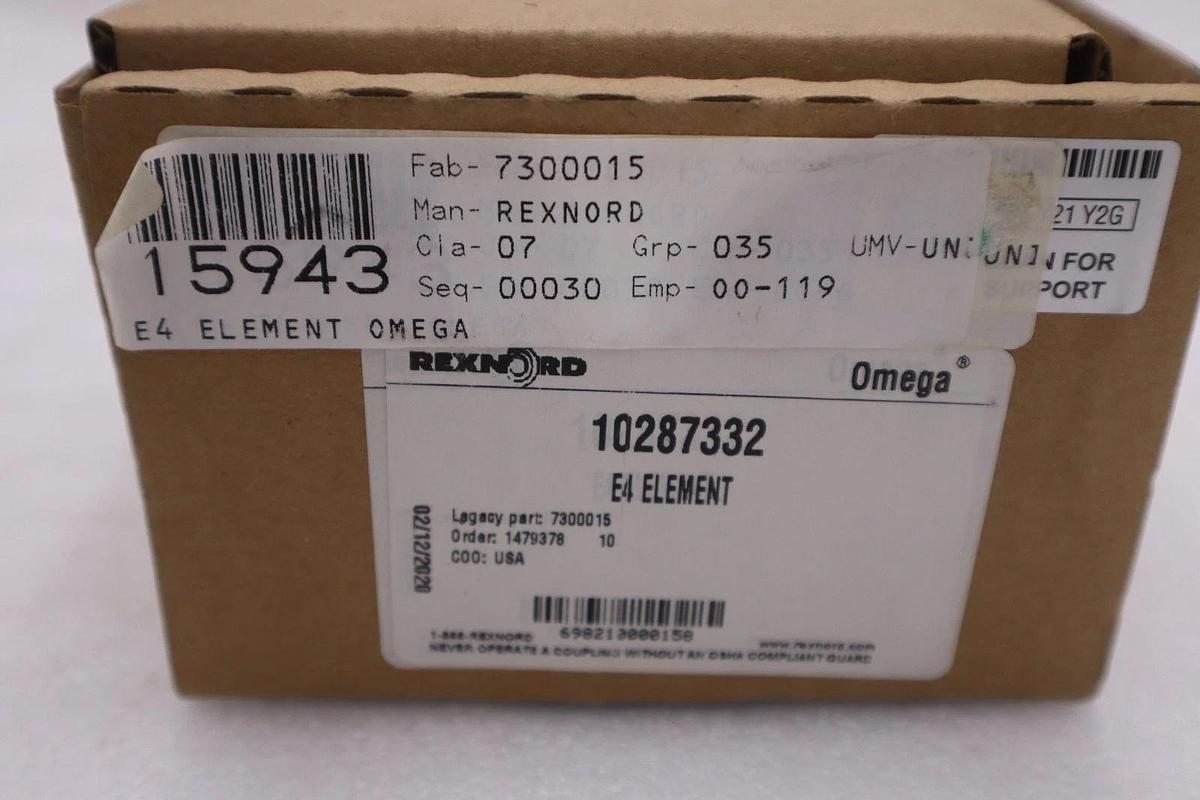 NEW Rexnord 10287332 Omega E4 Element Flexible Coupler 7300015 STOCK GF-458A