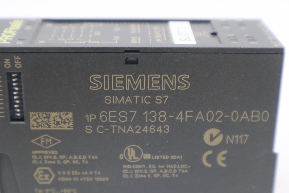 Used Siemens 6ES7-138-4FA02-0AB0 6ES71384FA020AB0 PROFIsafe Simatic S7 STOCK K-3936