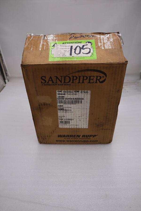 Used SANDPIPER WARREN RUPP ALUMINUM S05B1AHWANS000 METALLIC BALL VALVE STK H229