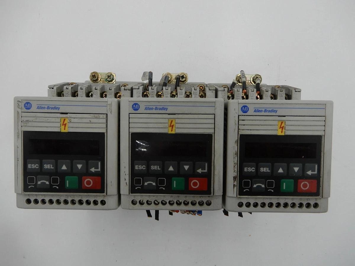Used THREE ALLEN BRADLEY VARIABLE SPEED DRIVES 160-BA01NPS1P1