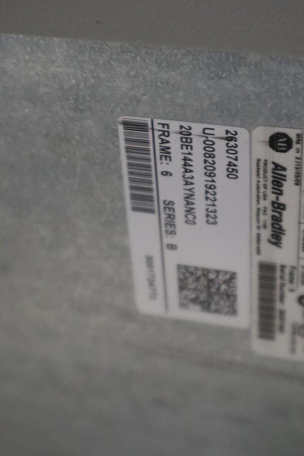 Used ALLEN BRADLEY 20BE144A3AYNANC0 POWERFLEX 700 150HP AC DRIVE - STOCK SGF-5