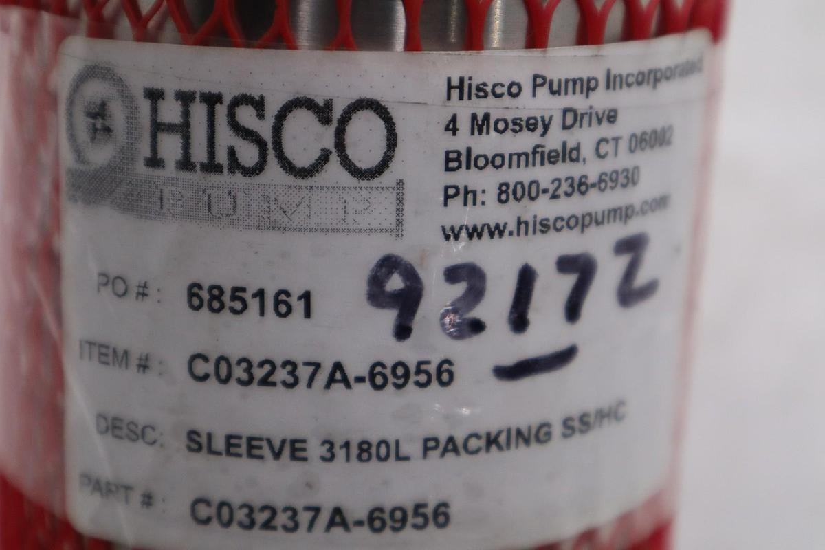 Used HISCO PUMP SLEEVE 3180L 316SS PART #C03237A-6956 ITEM #C0327A-6956 #GF-392A
