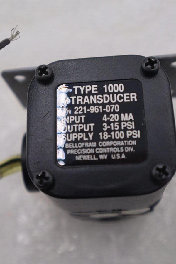 Used MARSH / BELLOFRAM 961-070-000 TRANSDUCER #K-2681