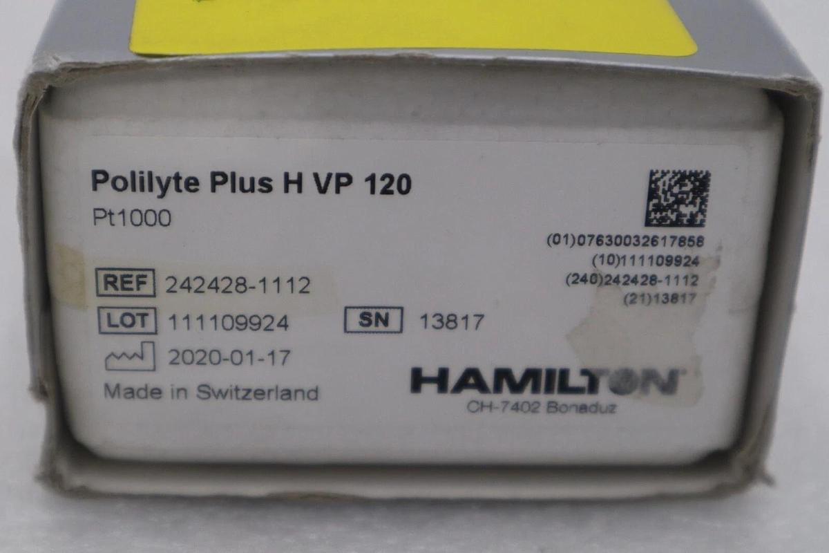 Used NEW OPEN BOX Hamilton 242428-1112 Polilyte Plus H VP 120 Probe STOCK G580