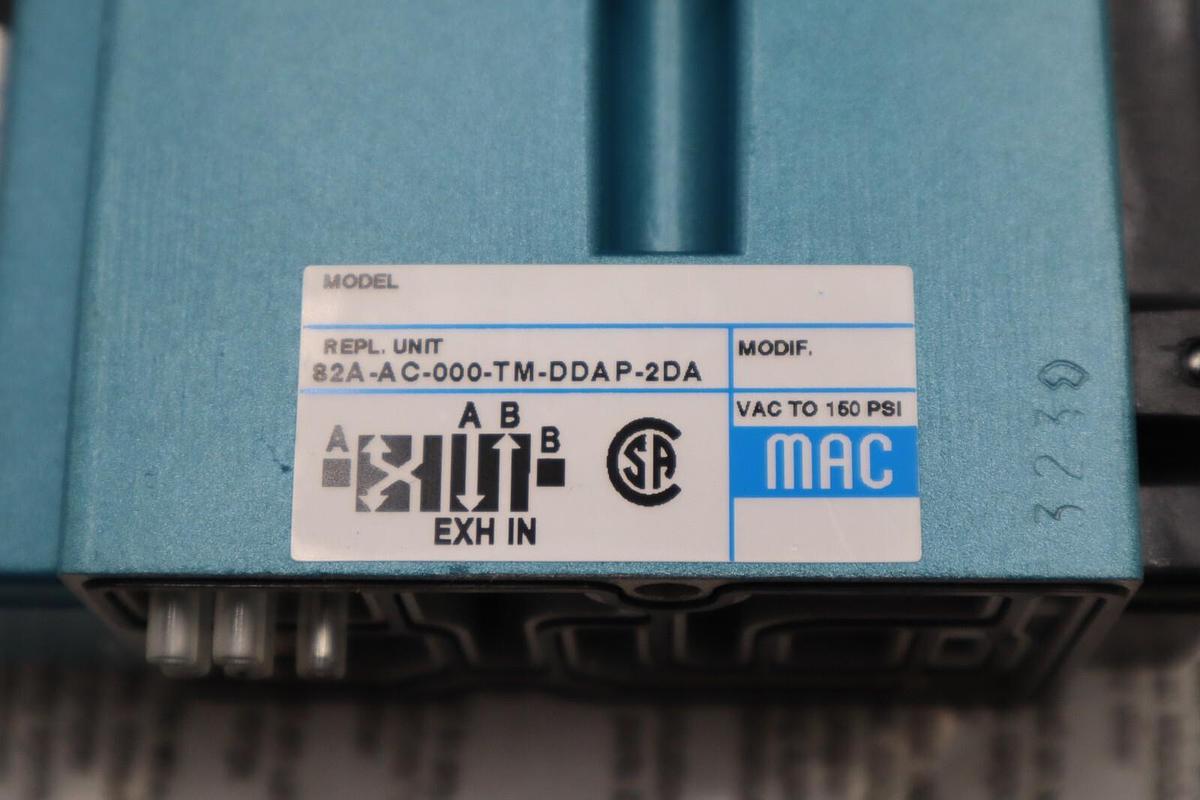 NEW MAC VALVES INC 82A-AC-000-TM-DDAP-2DA SOLENOID VALVE STOCK H701A