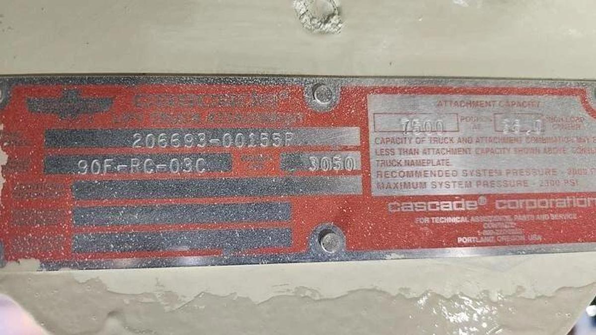 Used CASCADE 90F-RC-03C PAPER ROLL CLAMP 72 INCH DIAMETER CLASS IV