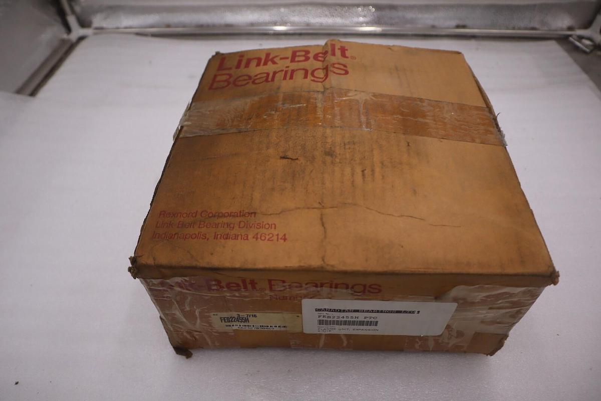 Used Link-Belt, Rexnord FEB22455H, 4 Bolt Flange Expansion Bearing, 3-7/16" Shaft NEW