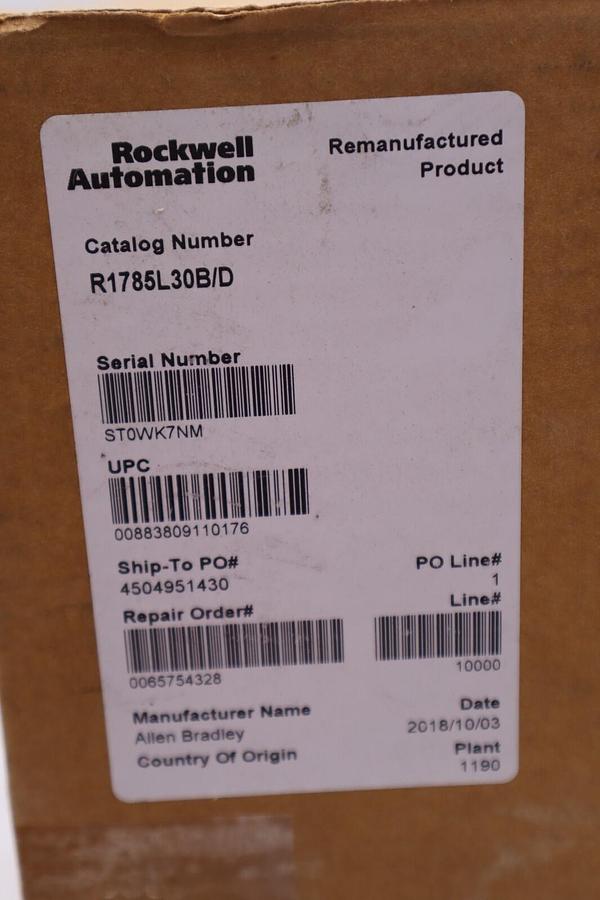 Used Remanufactured by Rockwell Allen Bradley 1785-L30B/D PLC-530 Module Stk 2976