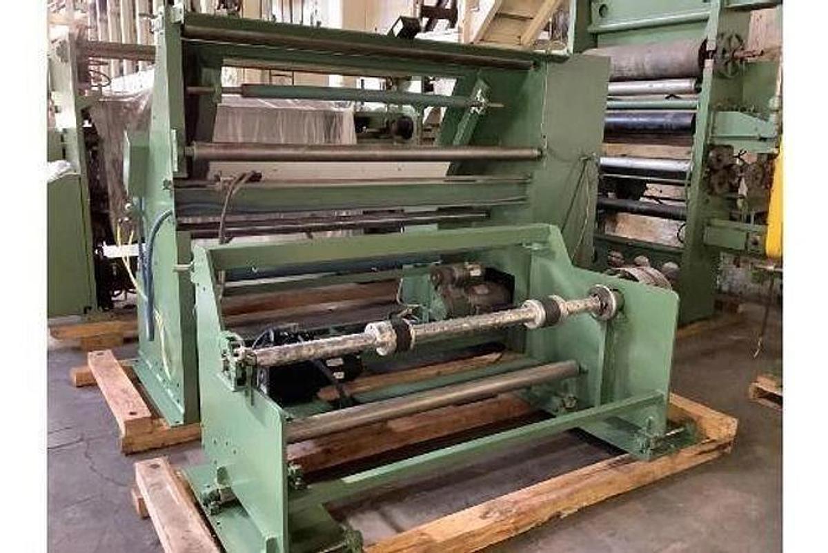 Used 62" WIDE SHAR MANUFACTURING CENTERWIND INSPECTION AND REWIND MACHINE