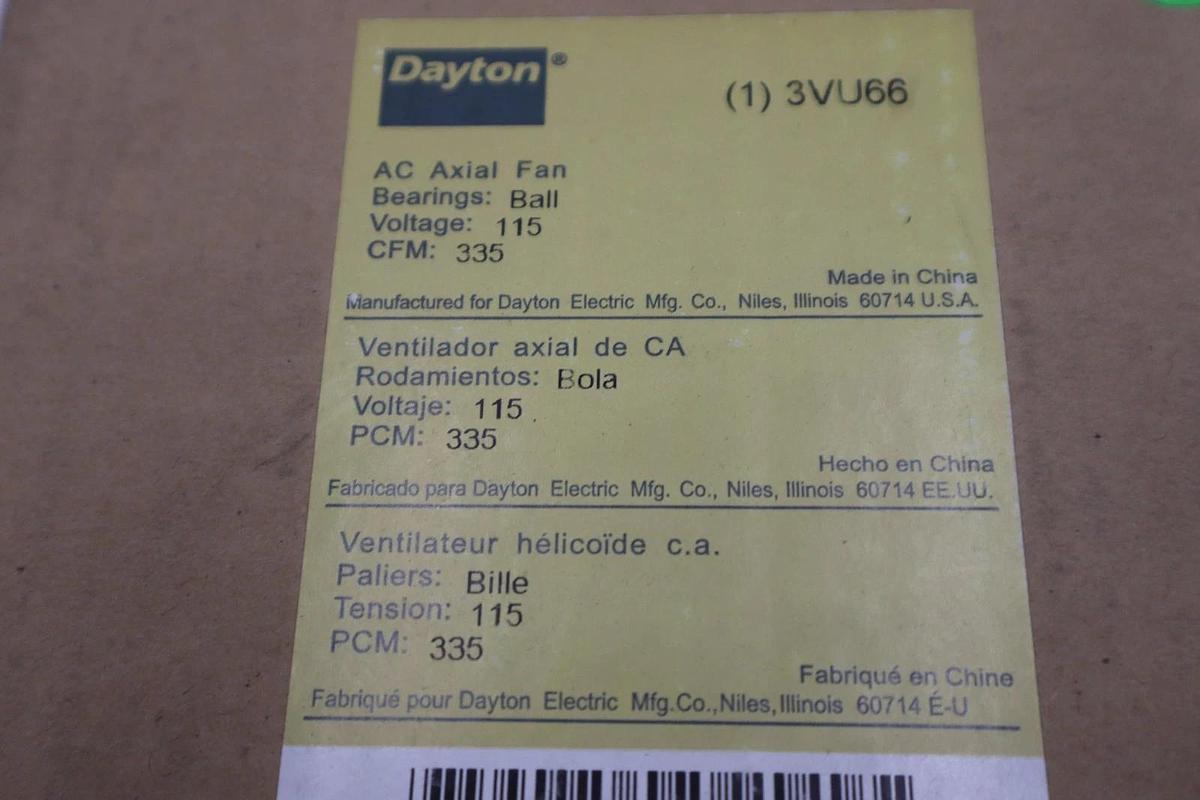 Used DAYTON 3VU66 115V 0.27/0.25A STOCK 1413CC