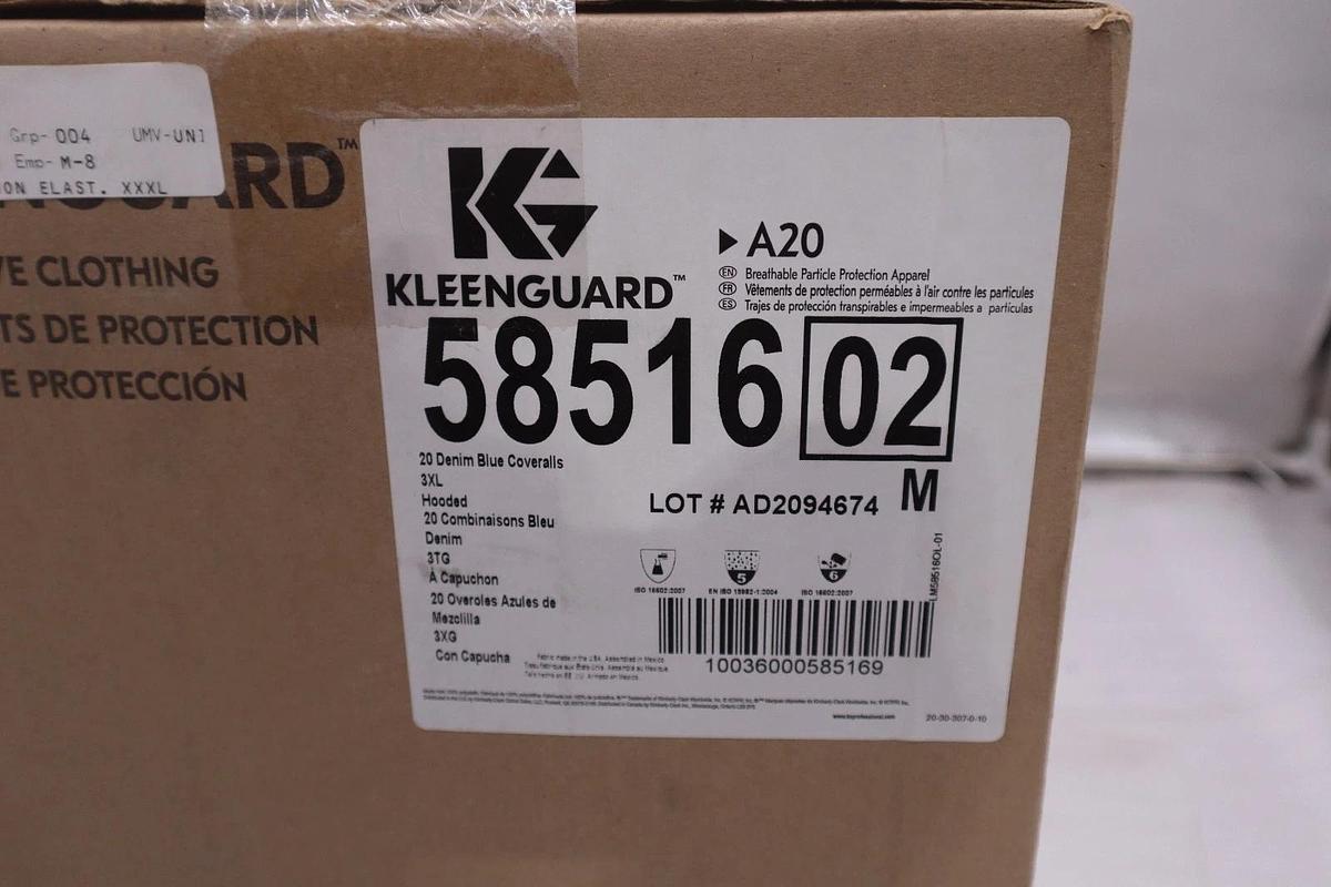 Used Kleenguard Hooded Disp Coveralls Blue 3XL PK20 - STOCK GF806