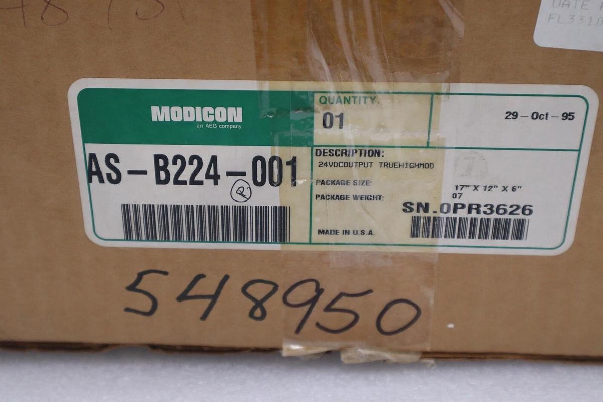 Used NEW IN BOX MODICON SCHNEIDER ELECTRIC AS-B224-001 TRU-HI OUTPUT STOCK G350