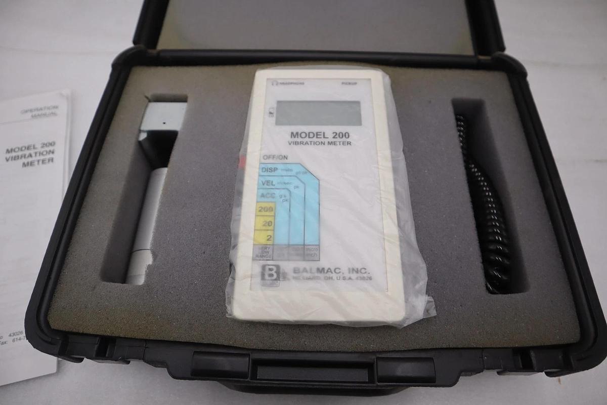 Refurbished Balmac Model 200 Vibration Meter Tool with Case & Probe STOCK GF-1240