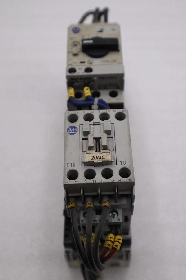 Used ALLEN BRADLEY 140M-D8E-C16 CIRCUIT BREAKER WITH 100-C16*10 CONTACTOR STOCK 4825A