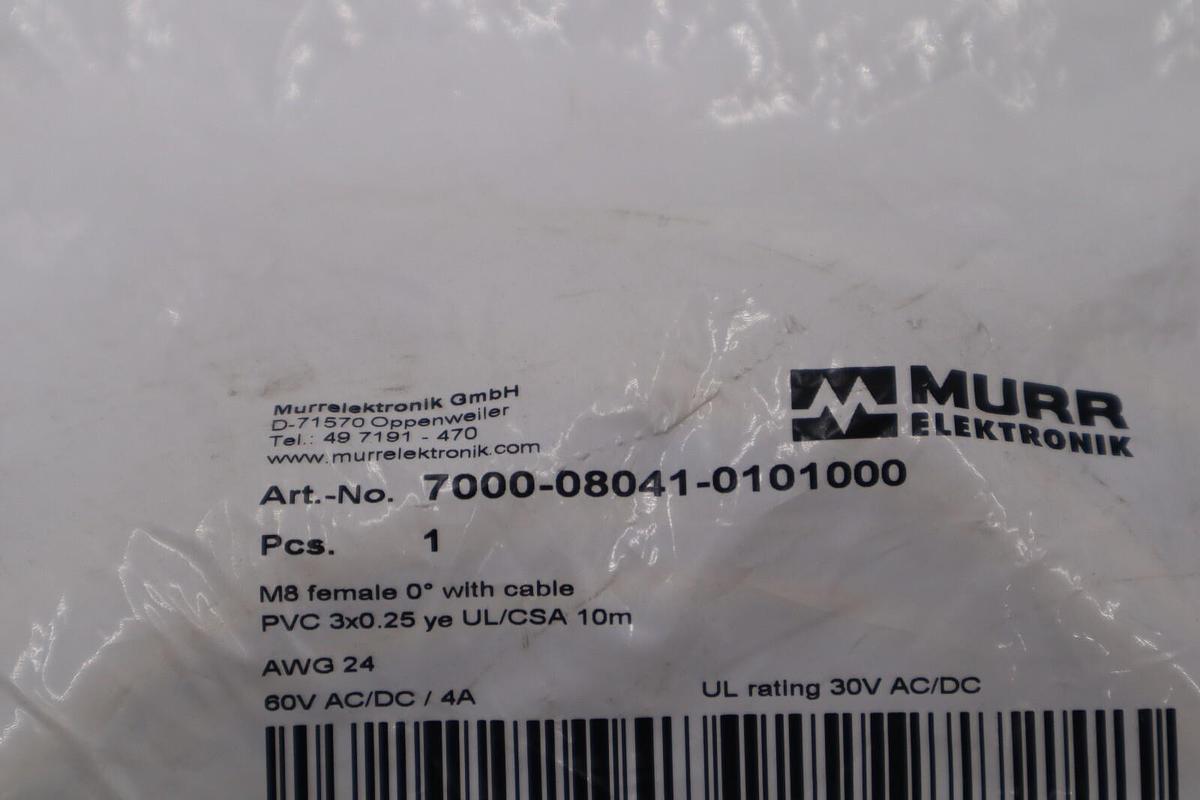 Murr Elektronik 7000-08041-0101000 Connector 3-pin 10m STOCK L-153A