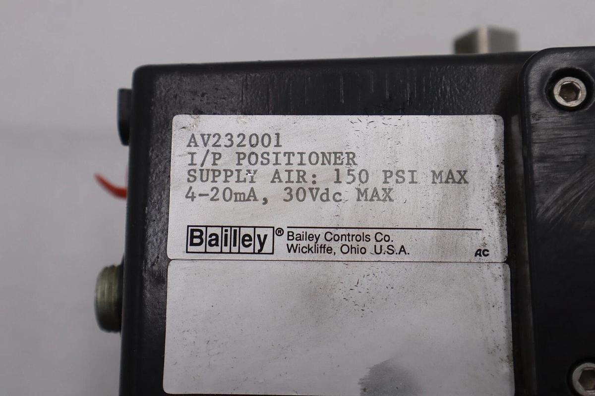Used Bailey AV232001 I/P Positioner Pneumatic 150 psi max CSQ STOCK 2468