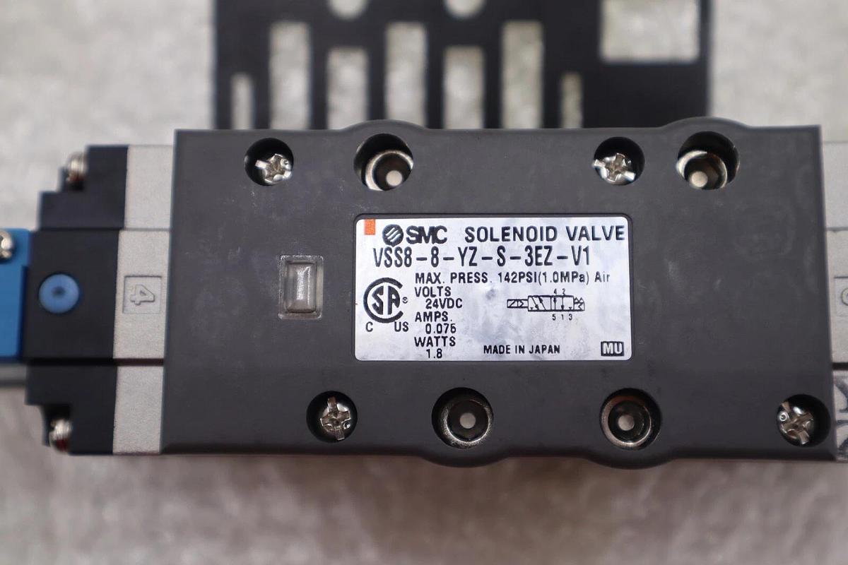 Used SMC VSS8-8-YZ-S-3EZ-V1 SOLENOID VALVE NEW STOCK #K-1206A
