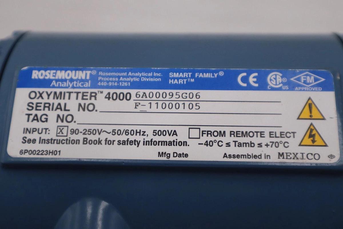 NEW OPEN BOX Emerson Rosemount Oxymitter 4000 6A00095G06 90-250VAC 50/60Hz G699