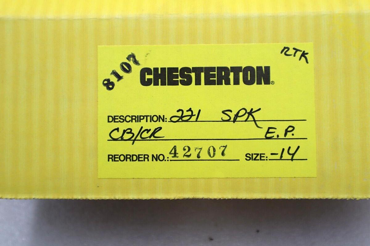 NEW CHESTERTON 42707 221 SPLIT SEAL SPK CB/CR EP SIZE -14 #L-453