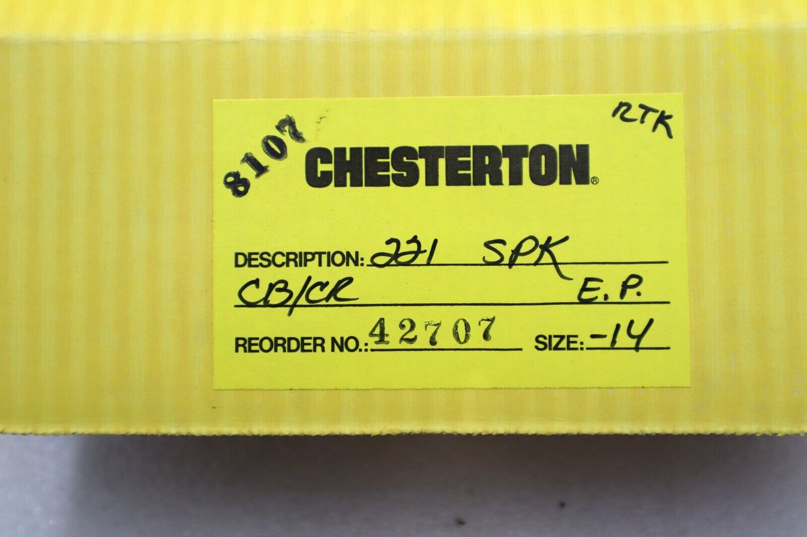 NEW CHESTERTON 42707 221 SPLIT SEAL SPK CB/CR EP SIZE -14 #L-453