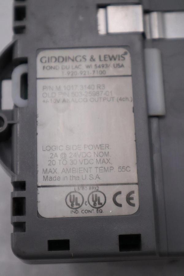 Refurbished Giddings & Lewis M.1017.3140 R3 Module Stock K2103CC