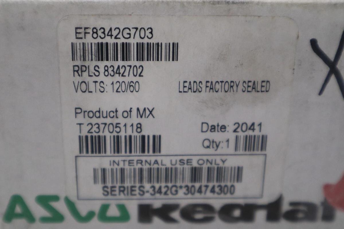 Used NEW IN BOX ASCO EF8342G703 120V 100-125PSI 3/8" NSMP STOCK G562
