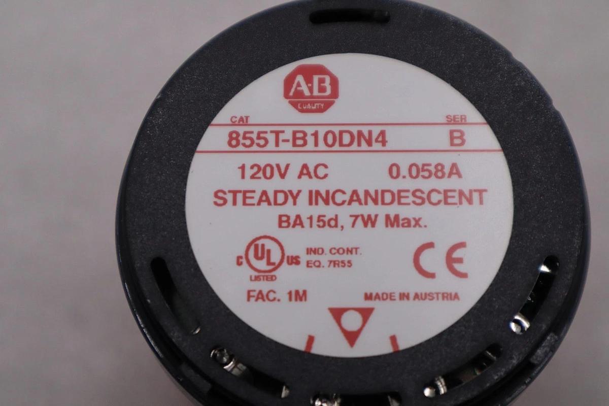 NEW OPEN BOX ALLEN-BRADLEY 855T-B10DN4 AB RED STEADY STACK LIGHT STK H963A