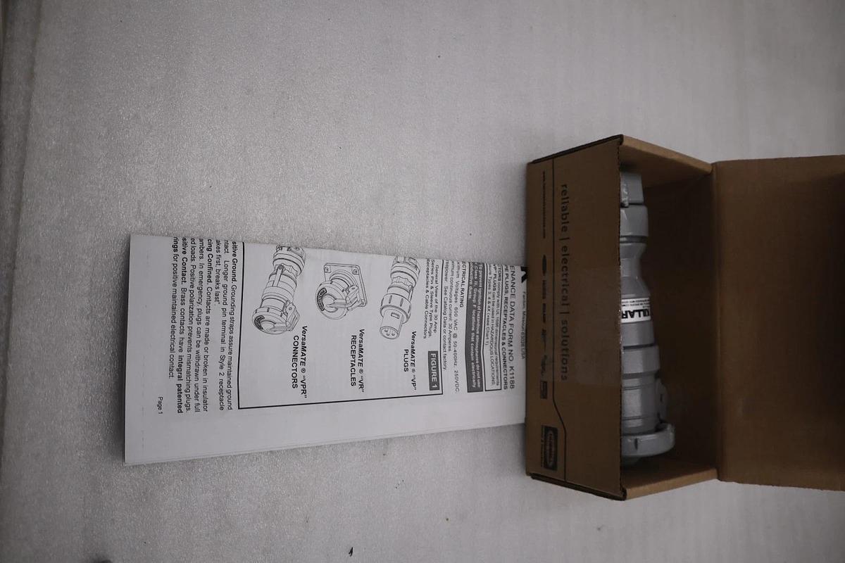 Used KILLARK VPR3465 30A GROUND STYLE 2 CONNECTOR 3-WIRE 4-POLE STOCK 1387CC
