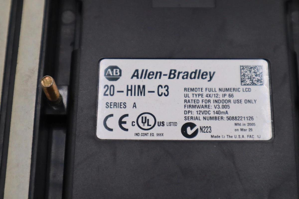 Used Allen-Bradley 20-HIM-C3 Ser A Human Interface Module AB STOCK K-55-A