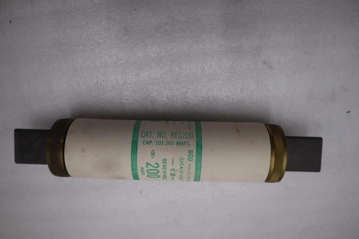 Used GOULD SHAWMUT RFS200 200 AMP 600 VAC RENEWABLE FUSE - STOCK 5840A