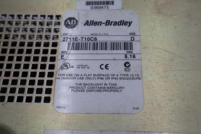 Used Allen-Bradley 2711E-T10C6 ser D FRN 5.16 REV E STOCK 2054