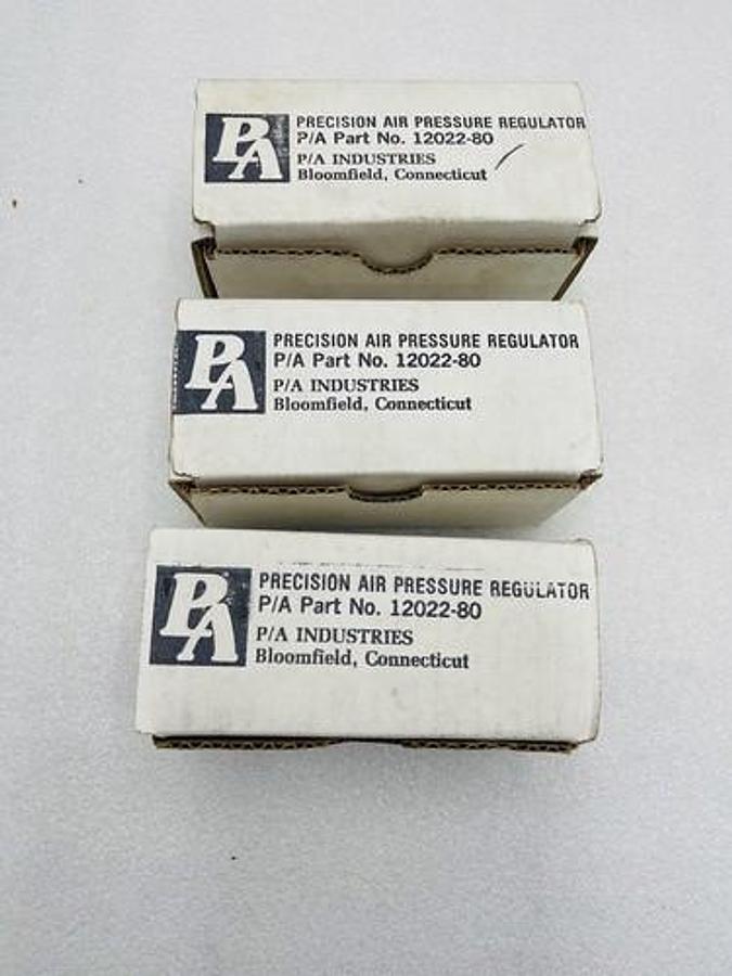 Used NEW P/A INDUSTRIES PNEUMATIC PRESSURE REGULATOR 12022-80 - LOT OF 3 STK 2326