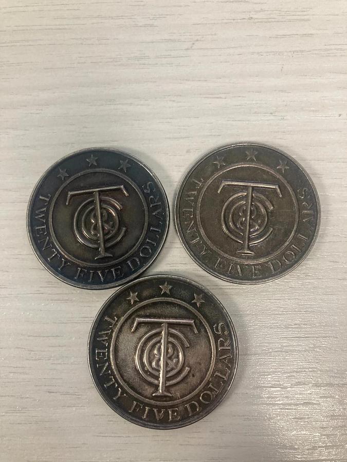 Used LOT OF 3 TIFFANY STERLING SILVER 25 DOLLAR COIN
