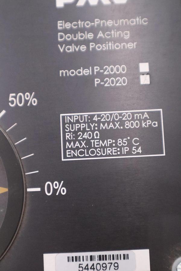 Used PMV FLOWSERVE ELECTRO-PNEUMATIC DOUBLE ACTING VALVE POSITIONER P-2020 NEW UNIT