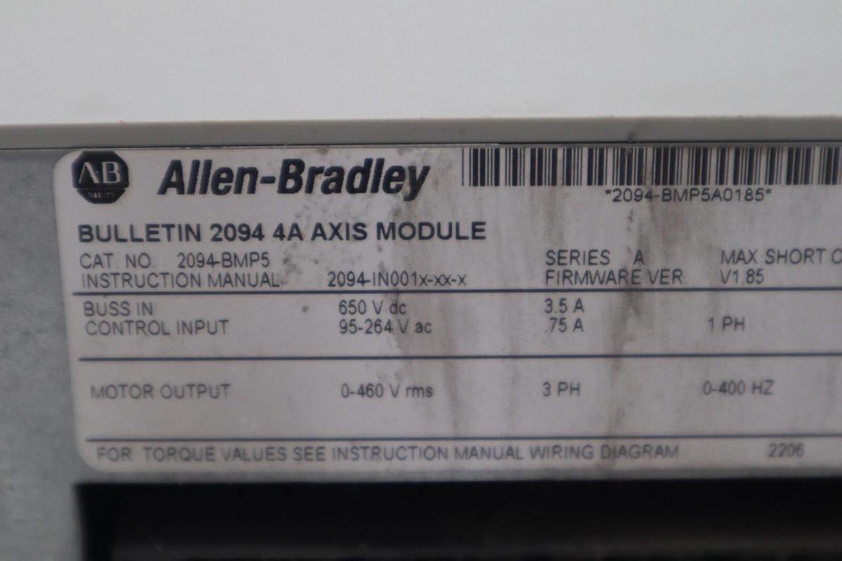Used ALLEN BRADLEY 2094-BMP5 ALLEN BRADLEY KINETIX 6000 AXIS MODULE STOCK 5046