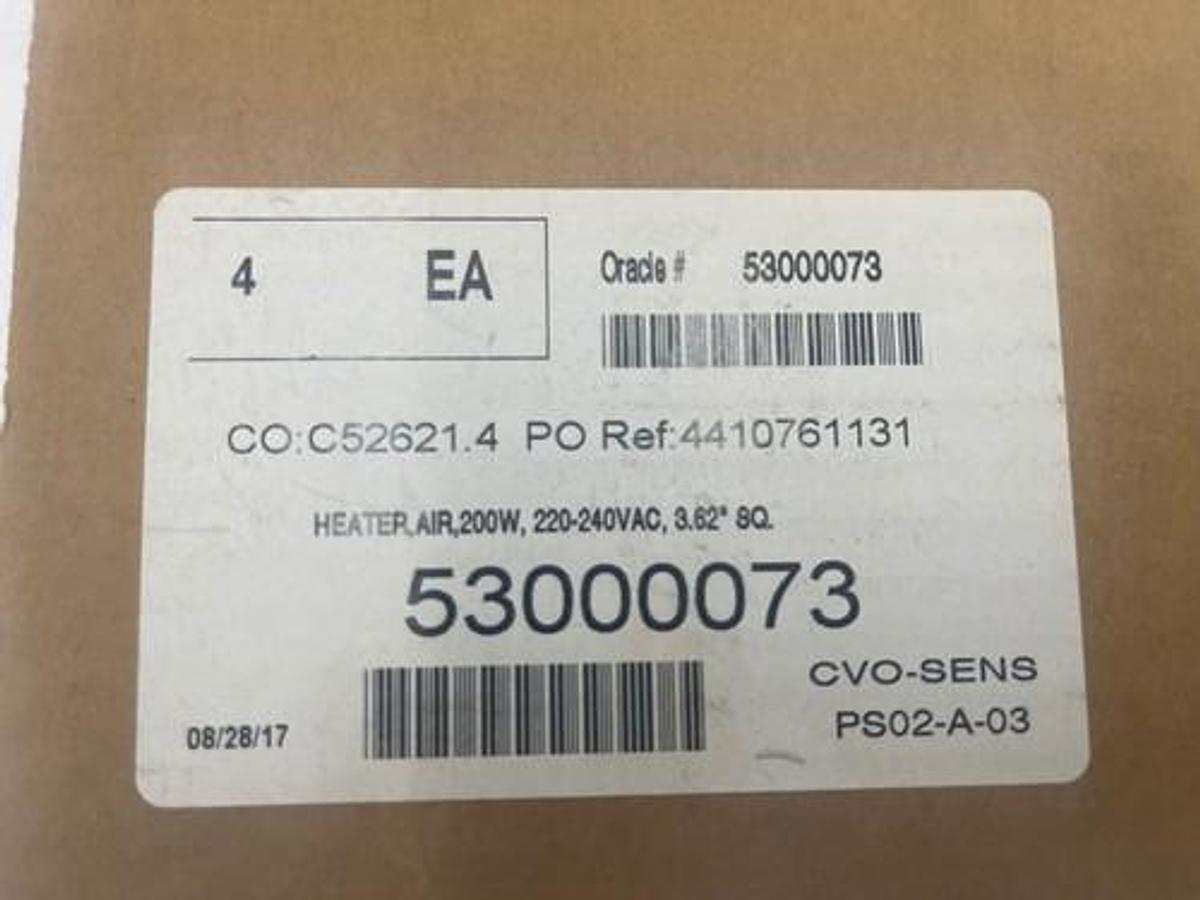 HEATER AIR PART 53000073 REV. B BOX OF 4 UNITS SOLD AS LOT STOCK 1618