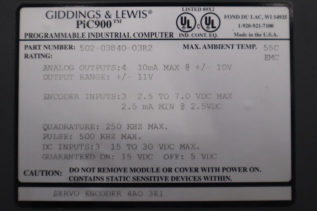 Used FIVES GIDDINGS & LEWIS 502-03840-03R2 / 5020384003R2 STOCK GF-2034A