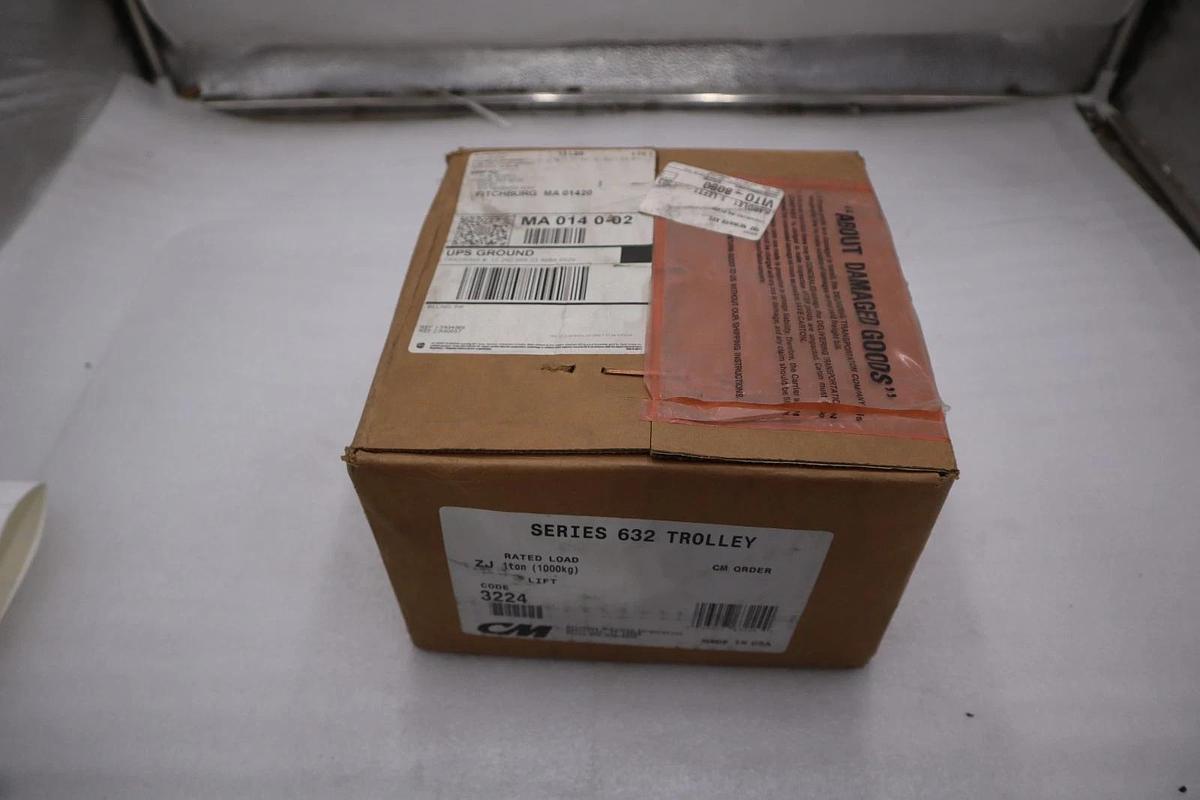 Used CM 3224 BALL BEARING TROLLEY 1 TON 2-5/8" TO 5-1/16" FLANGE WIDTH - STOCK GF452