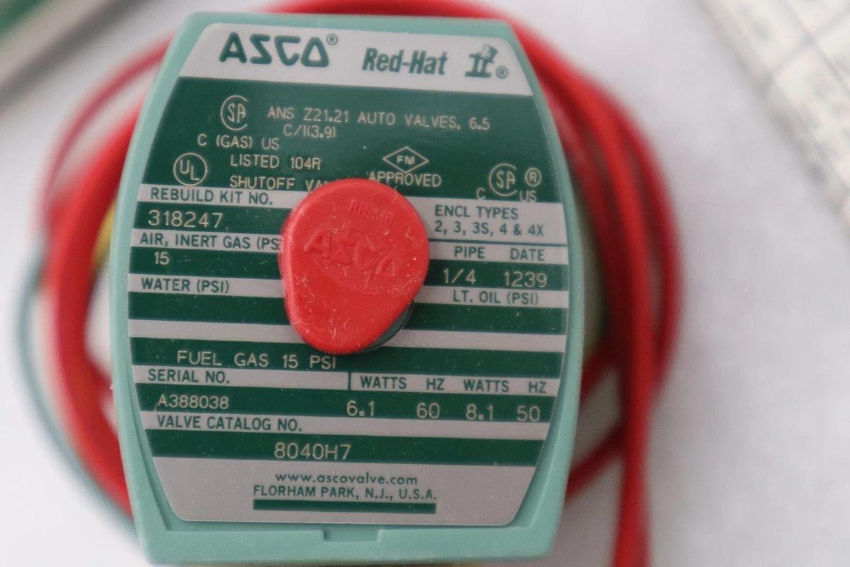 Used NEW ASCO REDHAT 8040H7 110/120V 15PSI 1/4" NSNP STOCK H761A