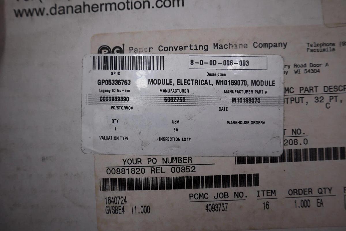 Used NEW DANAHER MOTION M.1016.9070 / M10169070 PIC900 32DC OUTPUT SOURCE STOCK 304-C