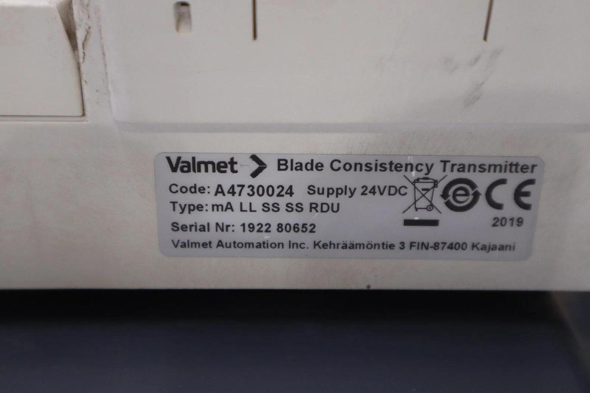Used Valmet A4730024 Blade Consistency Transmitter mA-LL-SS-SS-RDU STK H1902