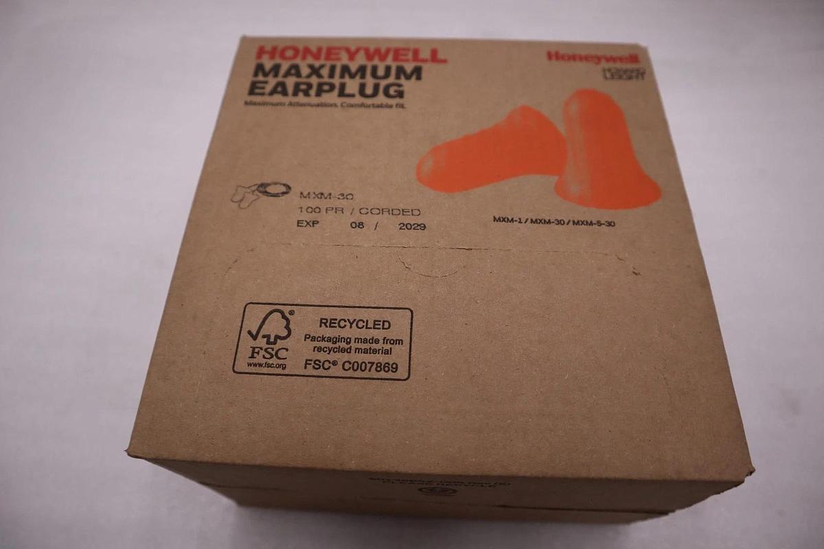 Used 10 BOXES OF - Honeywell Maximum Earplug MXM 30 Corded Pairs Orange - STOCK GF451