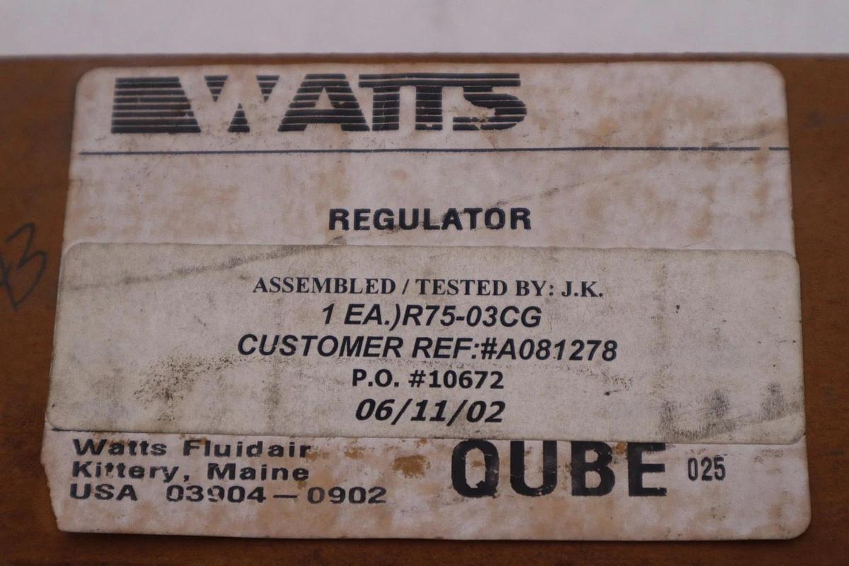 Used NEW PARKER R75-03CG PNEUMATIC REGULATOR 0-125 PSIG 3/8 INCH STOCK H909A