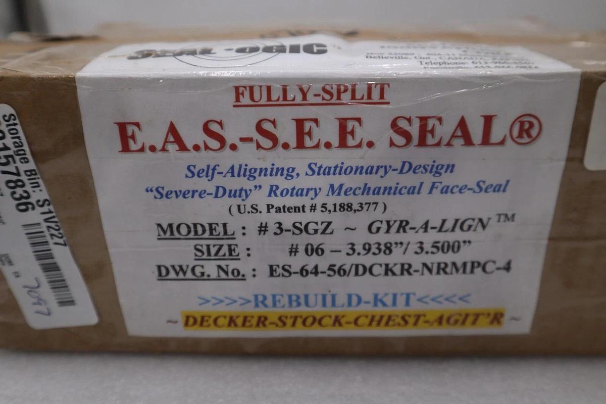 Used Sealogic Innovations MODEL 3-SGZ SIZE 06-3.938" PN. ES-64-56/DCKR-NRMPC-4 NEW