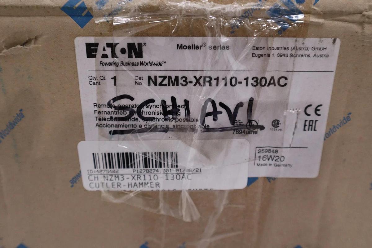 Used NEW IN BOX EATON NZM3-XR110-130AC REMOTE OPERATOR NZM SERIES 3/4 POLE STK 5003A